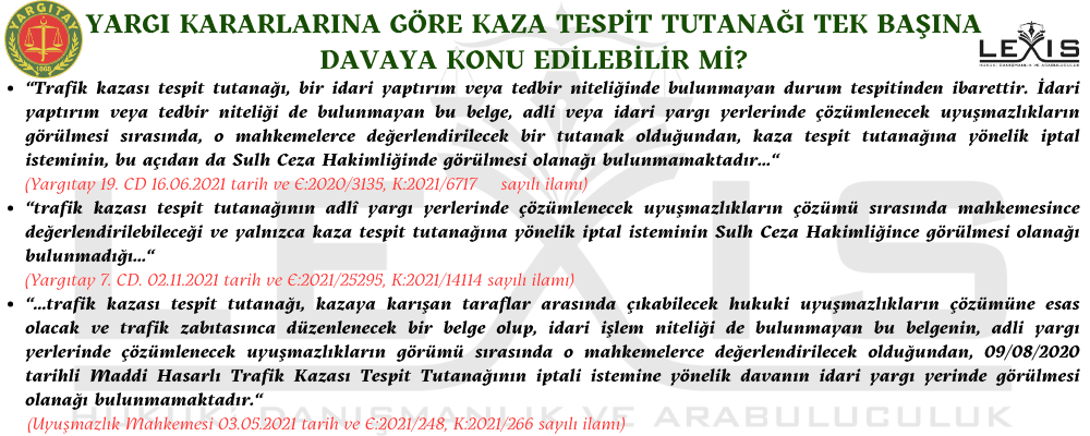 Kaza Tespit Tutanağı Tek Başına Davaya Konu Edilebilir Mi? - kaza-tespit-tutanagi-tek-basina-davaya-konu-edilebilir-mi